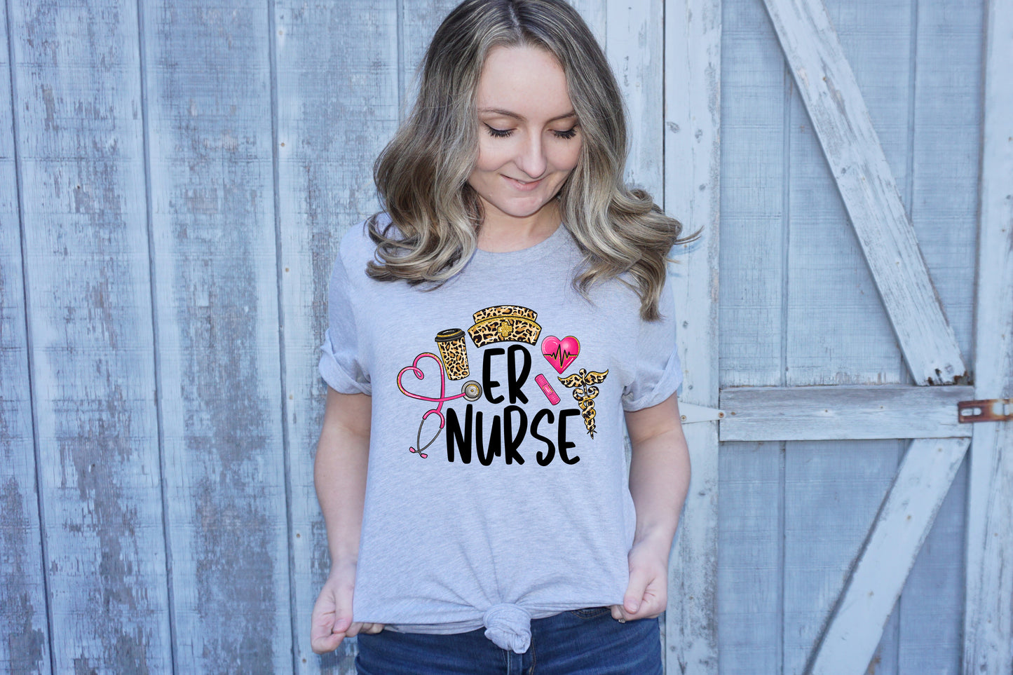 ER Nurse leopard and pink *DREAM TRANSFER* DTF