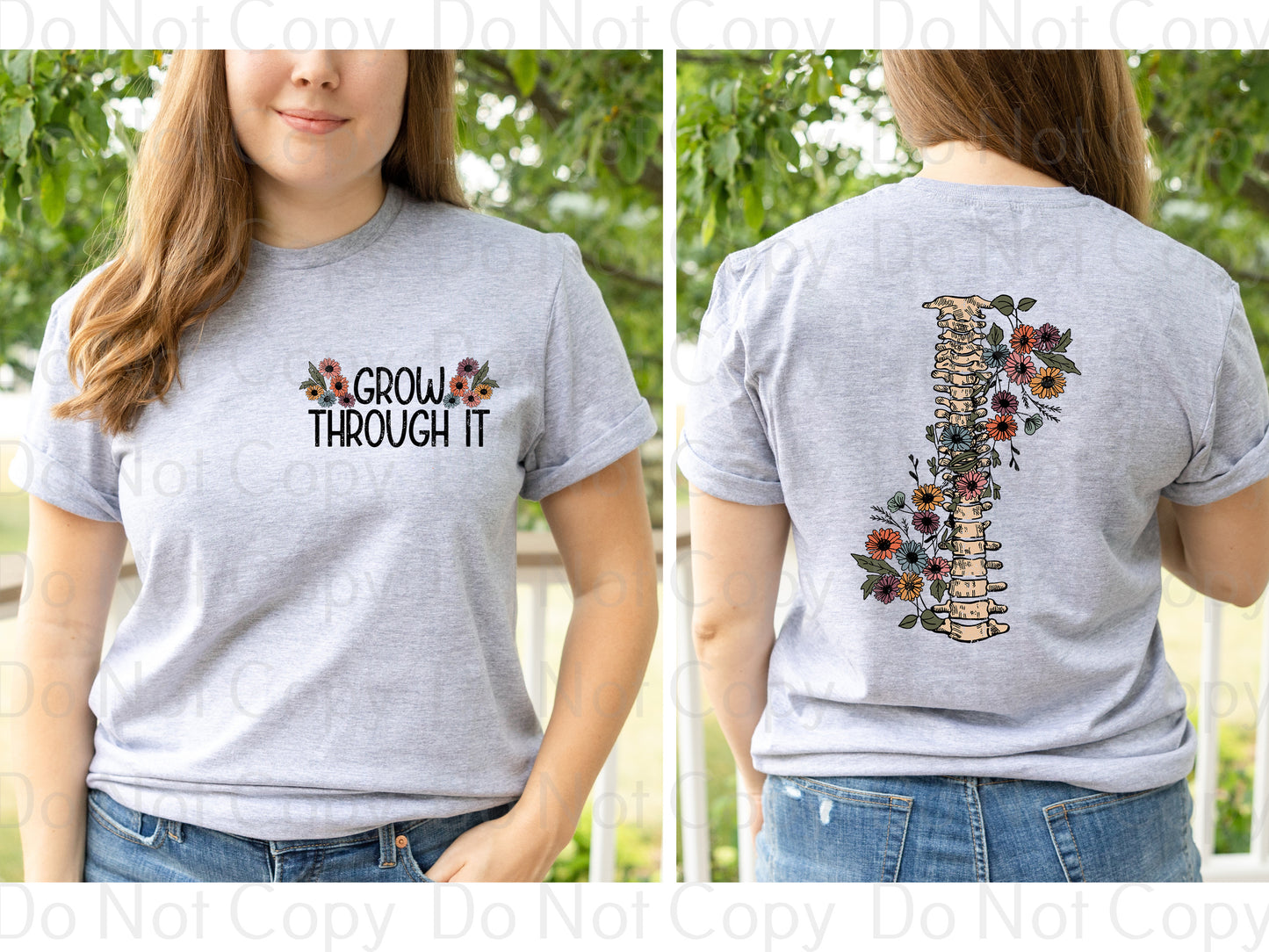 Grow through it front and back set *DREAM TRANSFER* DTF