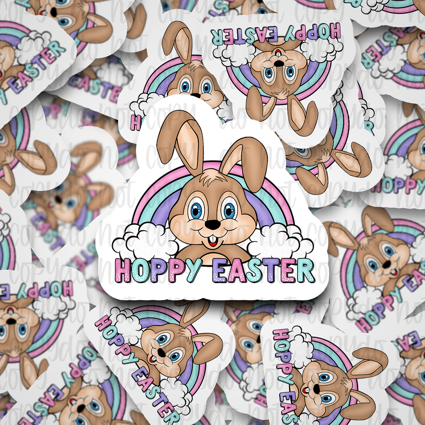 Hoppy Easter bunny Die cut sticker 3-5 Business Day TAT