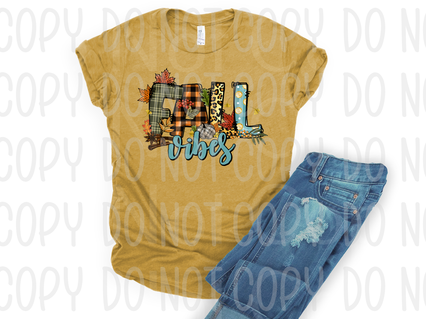 Fall vibes plaid leopard pumpkin *DREAM TRANSFER* DTF