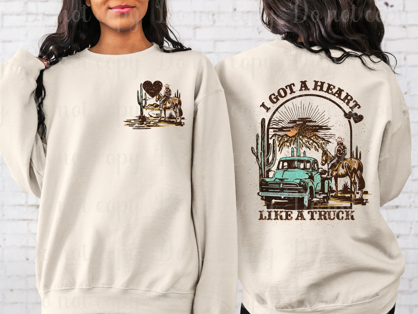 I got a heart like a truck front and back set *DREAM TRANSFER* DTF