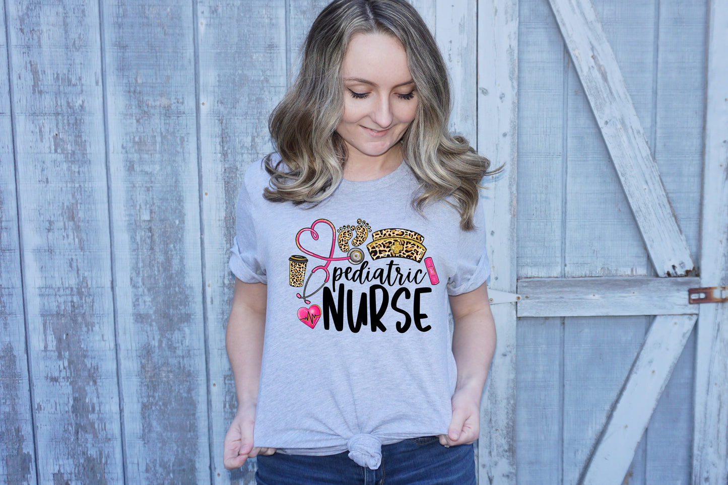 Pediatric Nurse leopard and pink *DREAM TRANSFER* DTF