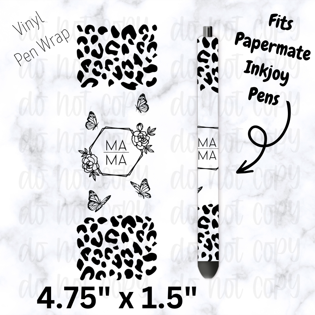 Mama leopard butterfly pen wrap