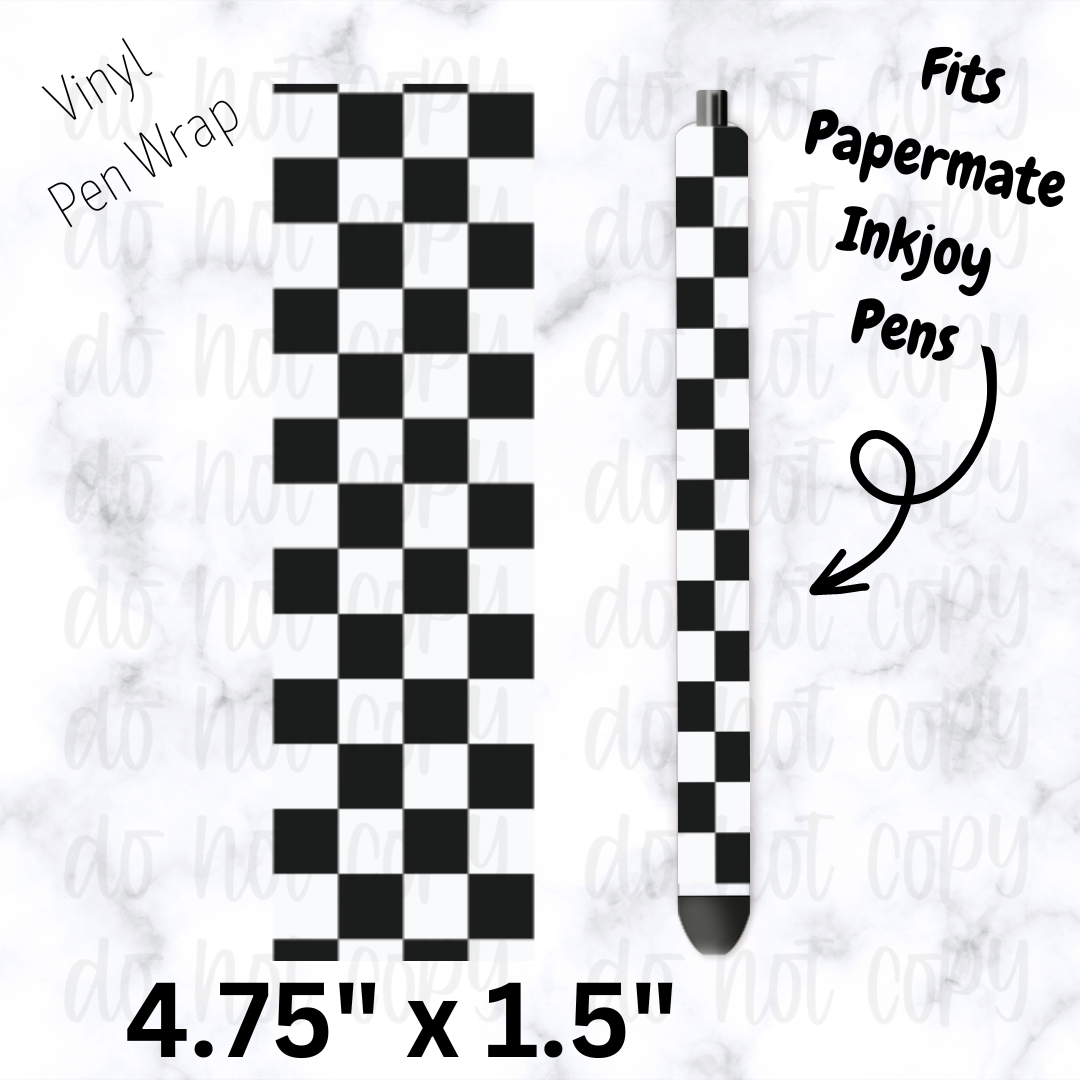 Checkered racing pen wrap