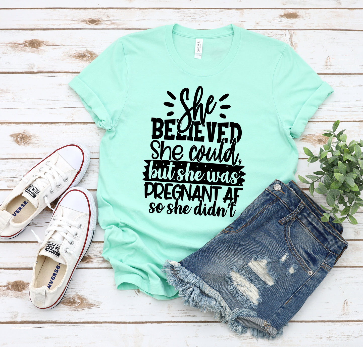 She believed she could but she was pregnant AF so she didn't