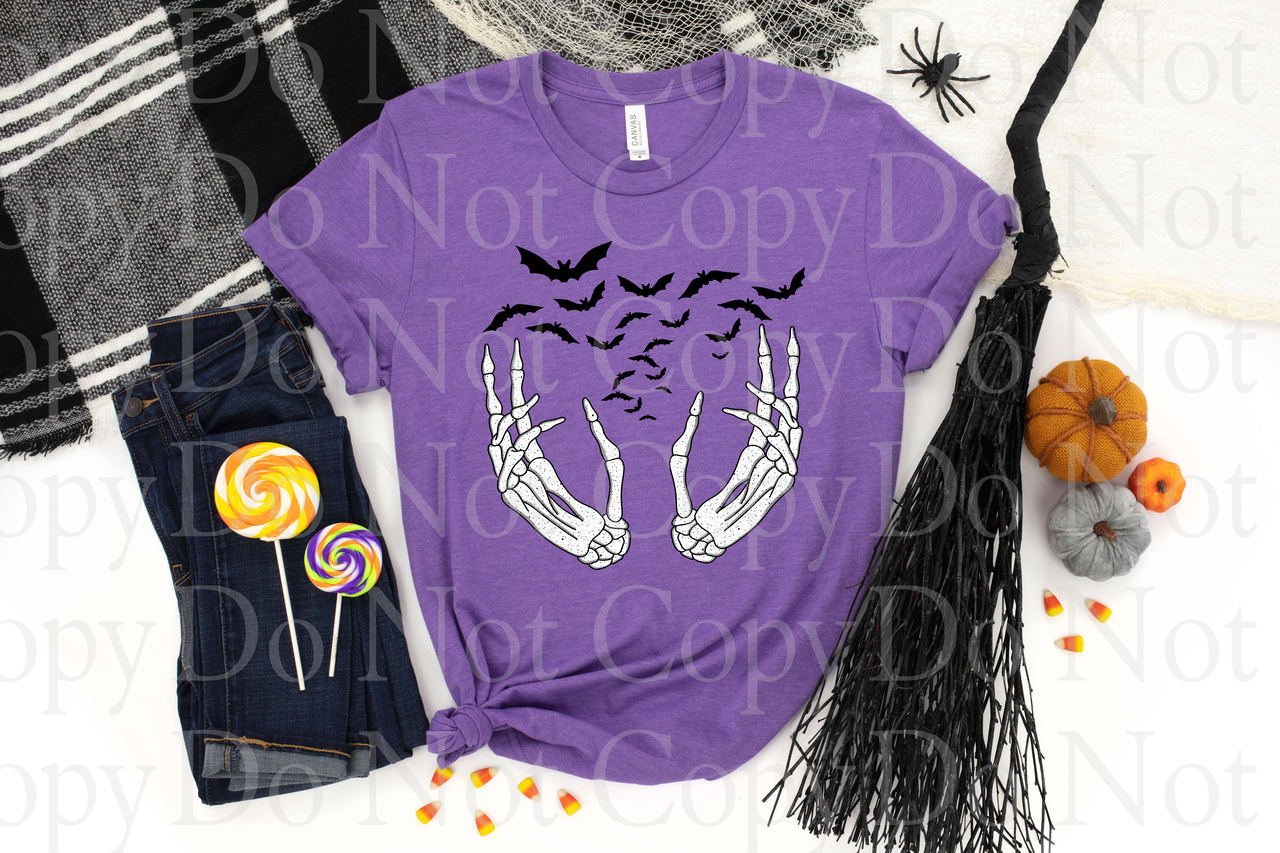 Skeleton hands with bats *DREAM TRANSFER* DTF