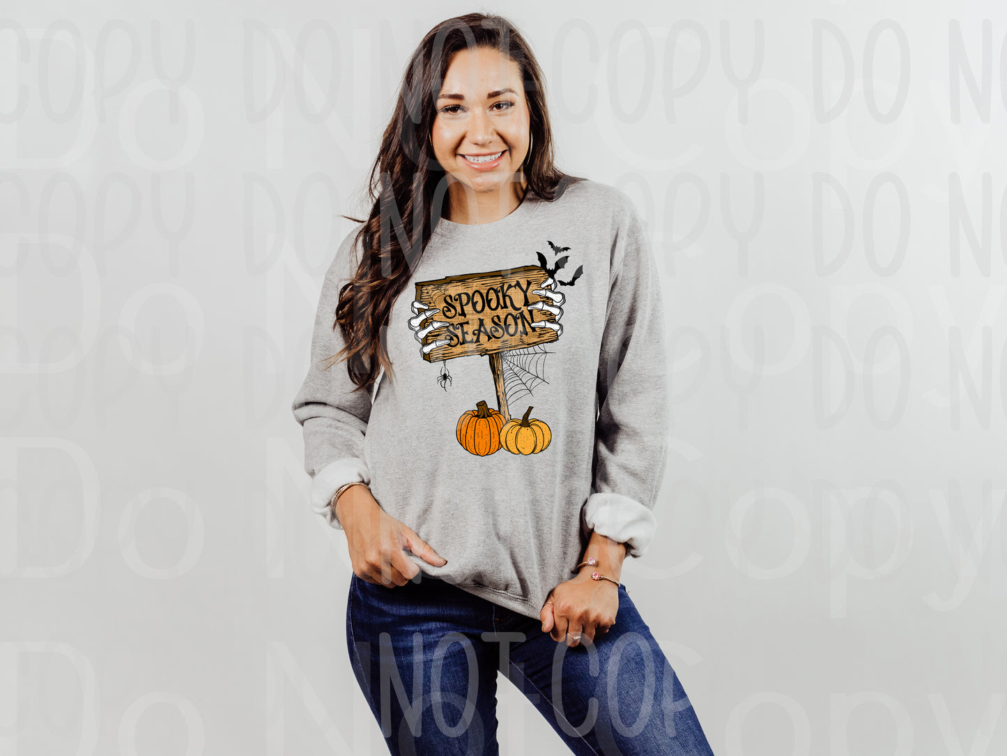 Spooky season with bat pumpkin and skeleton hands *DREAM TRANSFER* DTF