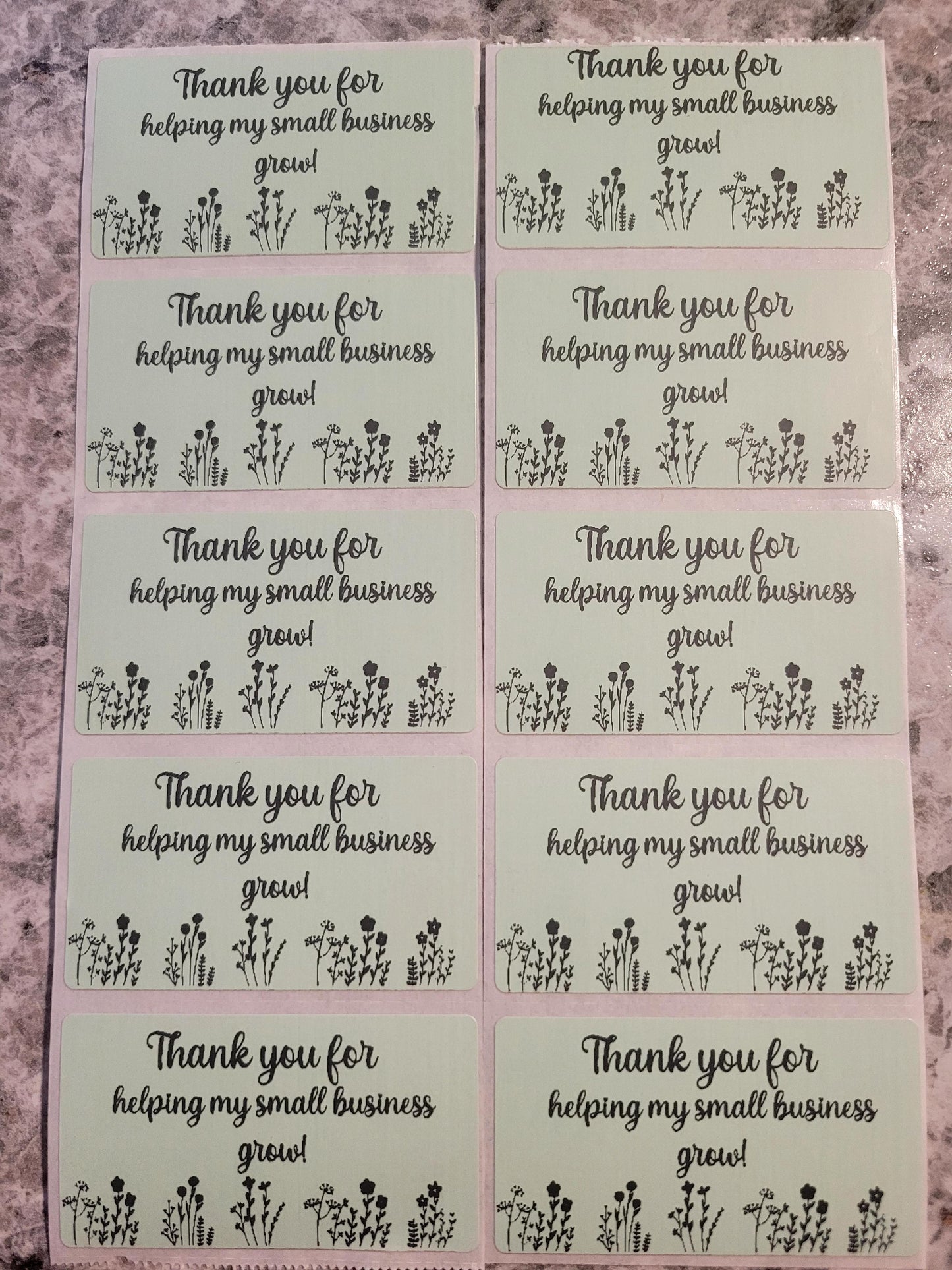 Thank you for helping my small business grow flowers 50 OR 100 count