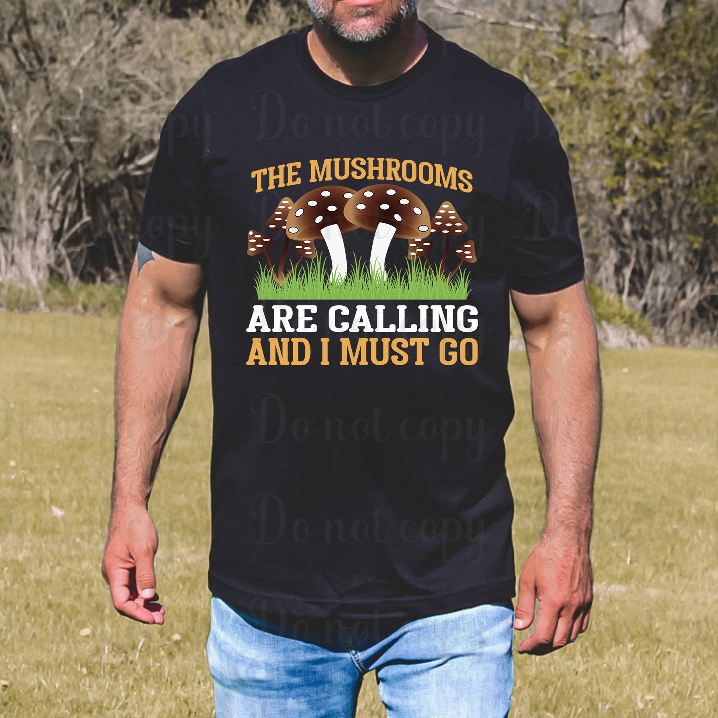 The mushrooms are calling and I must go orange and white *DREAM TRANSFER* DTF