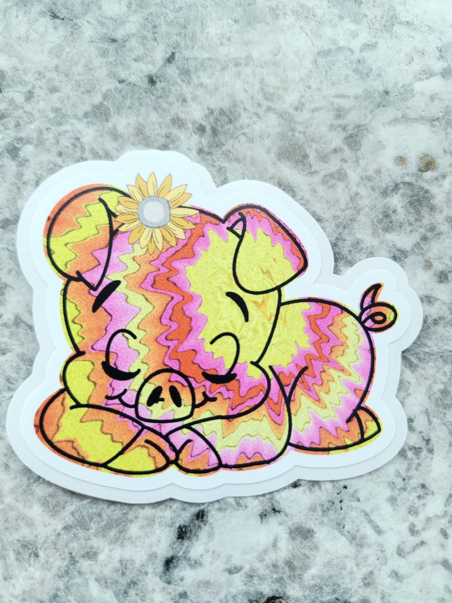 Tie dye pig Die cut sticker 3-5 Business Day TAT