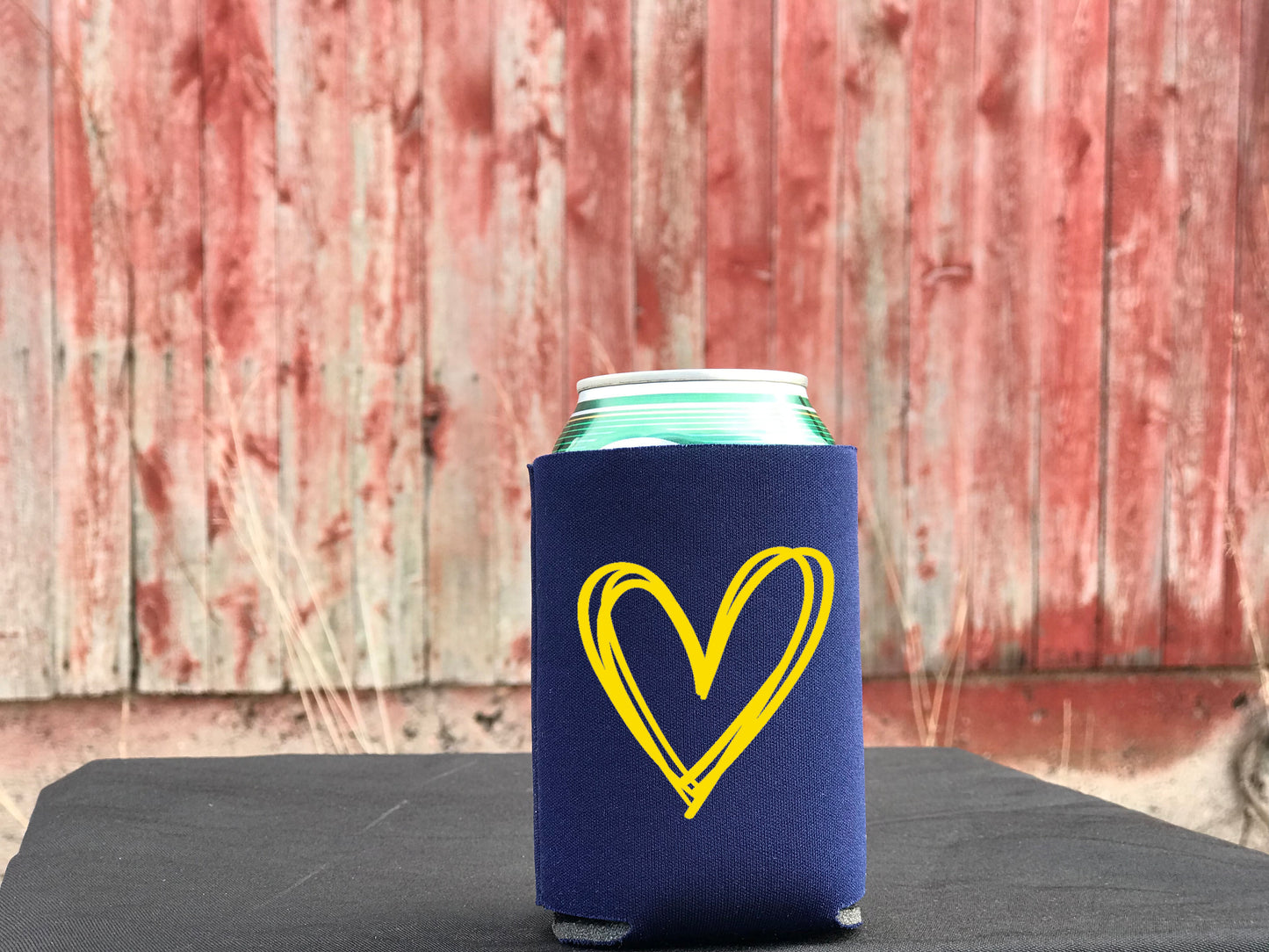 Yellow heart- Koozie or Pocket