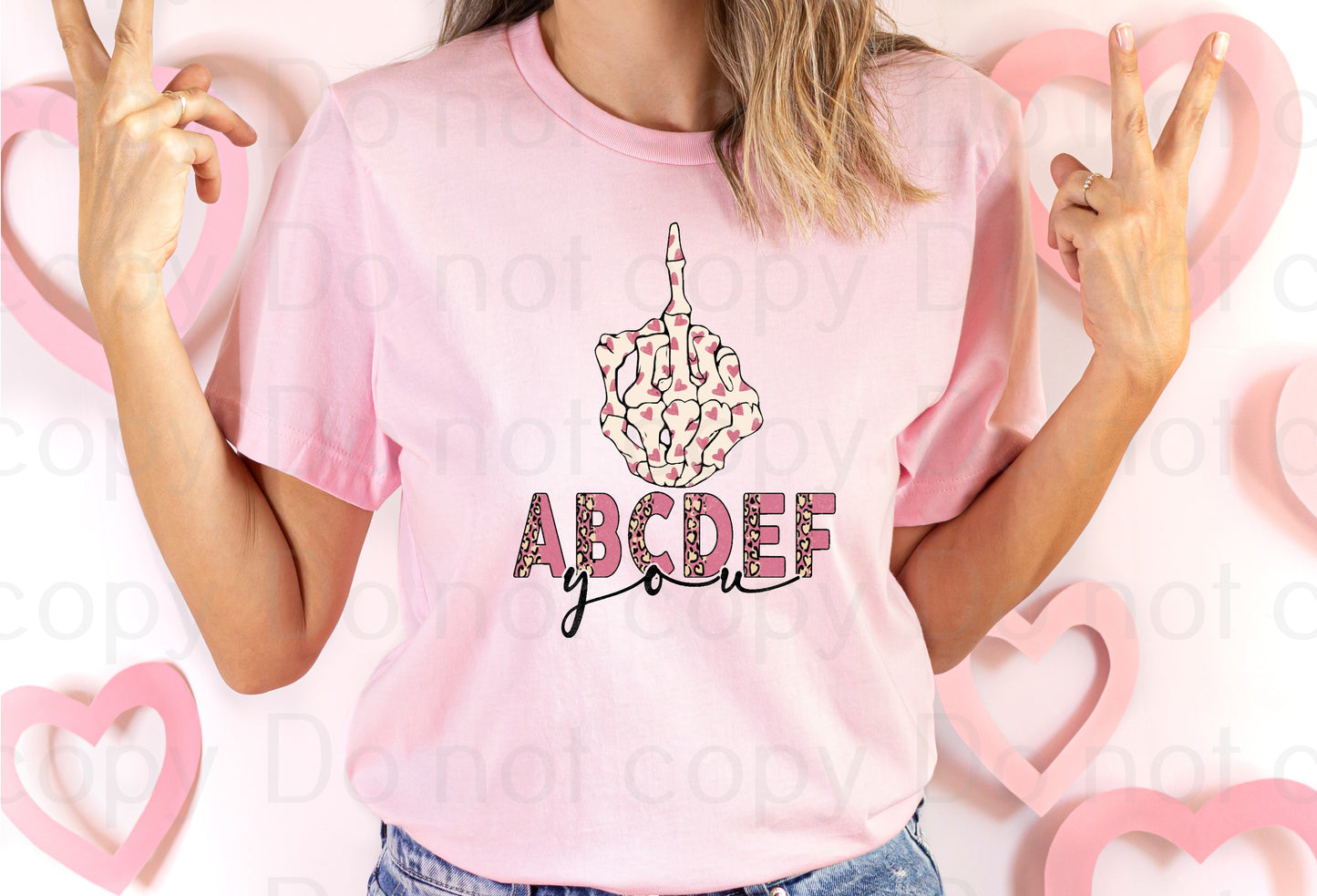 Abcdef you skeleton hand *DREAM TRANSFER* DTF