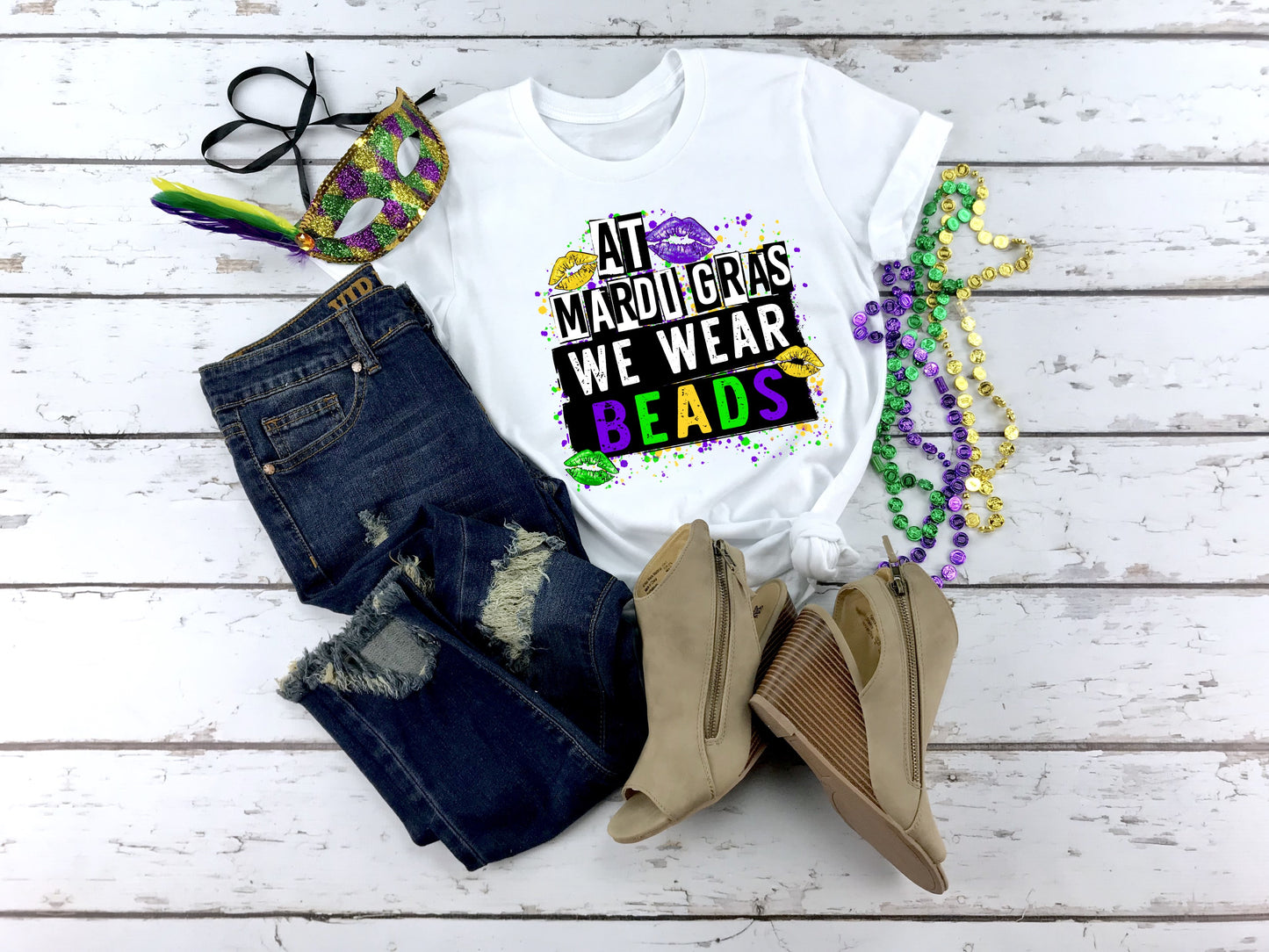 At Mardi Gras we wear beads *DREAM TRANSFER* DTF