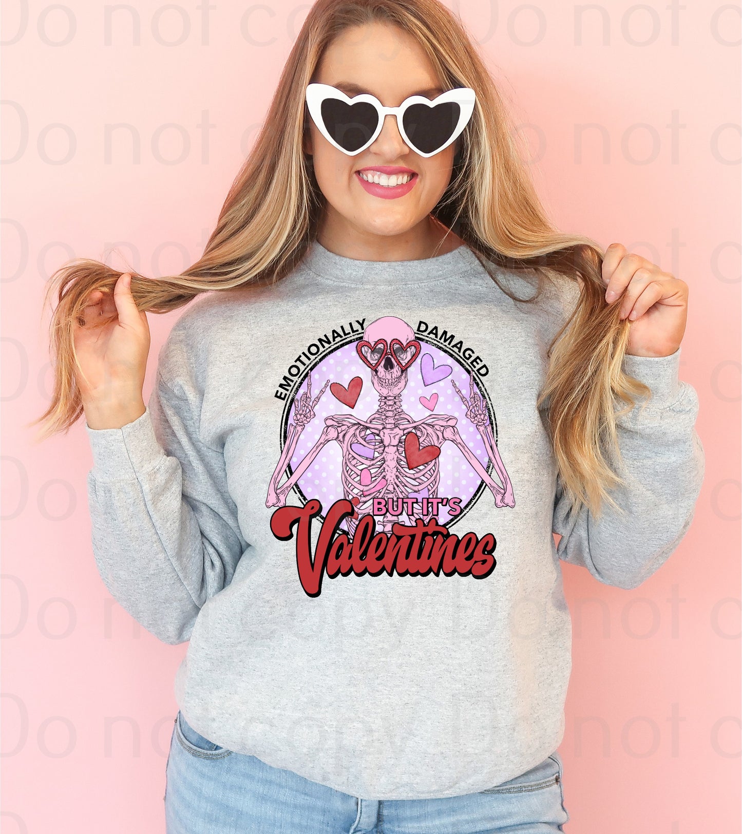 Emotionally damaged but it's Valentines skeleton *DREAM TRANSFER* DTF