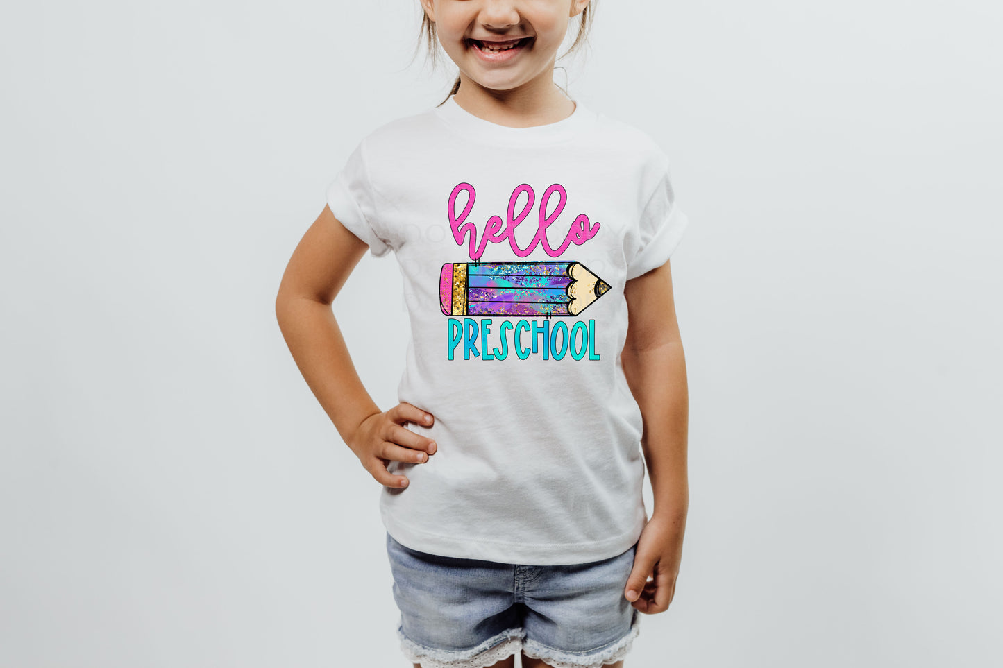 Hello school glitter look *you choose grade* *DREAM TRANSFER* DTF