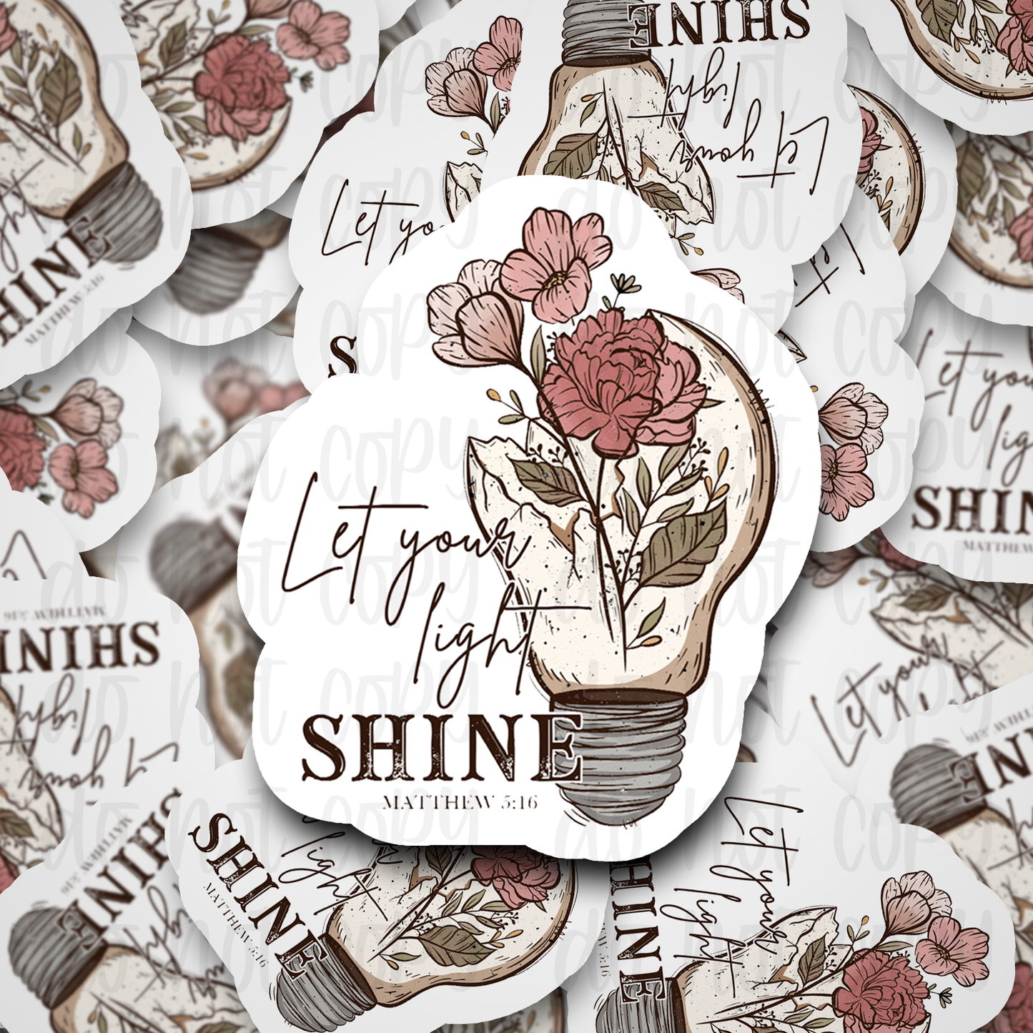 Let your light shine light bulb Die cut sticker 3-5 Business Day TAT