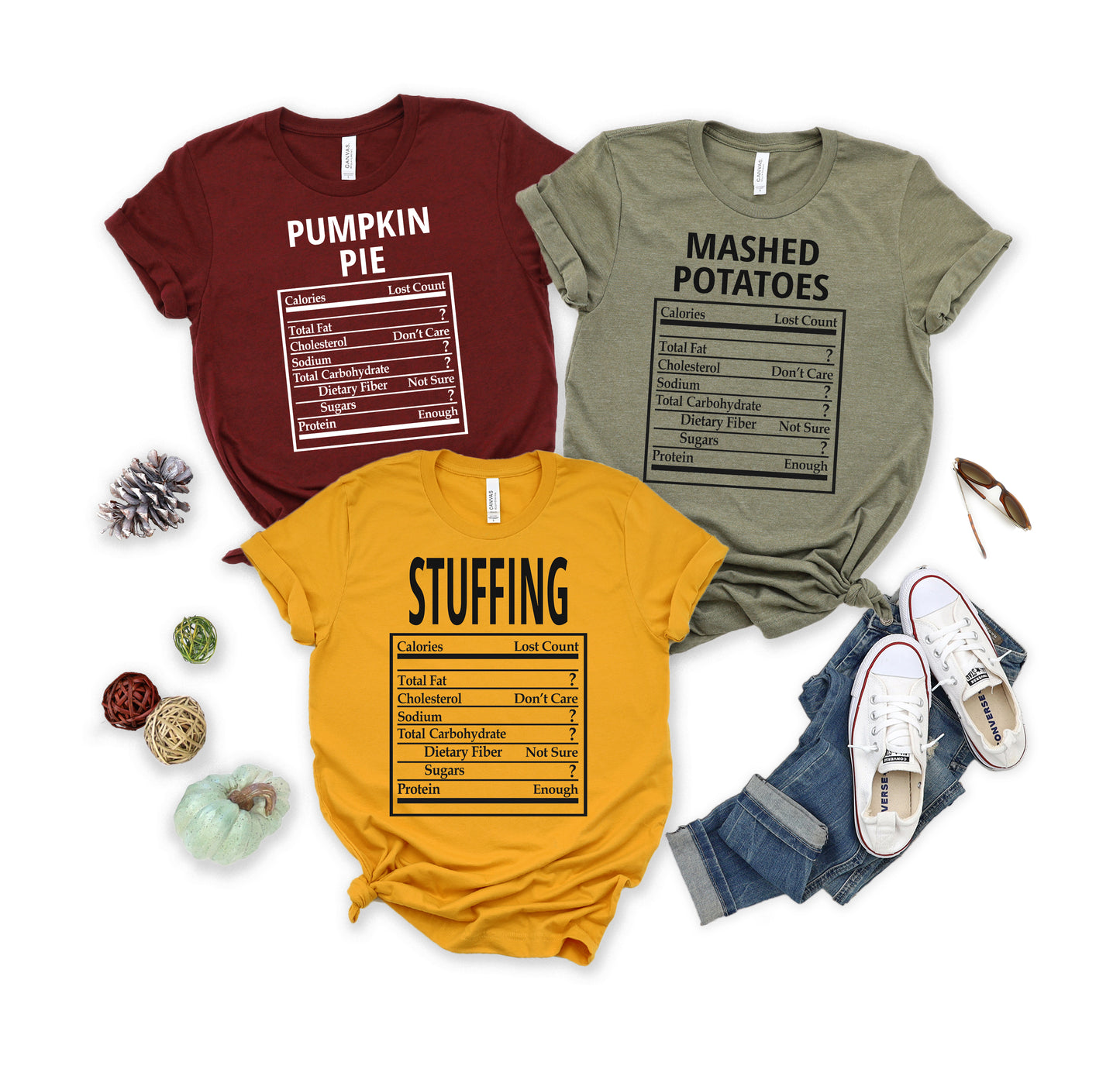 Thanksgiving Nutrition Ingredient facts *Choose from drop down menu*