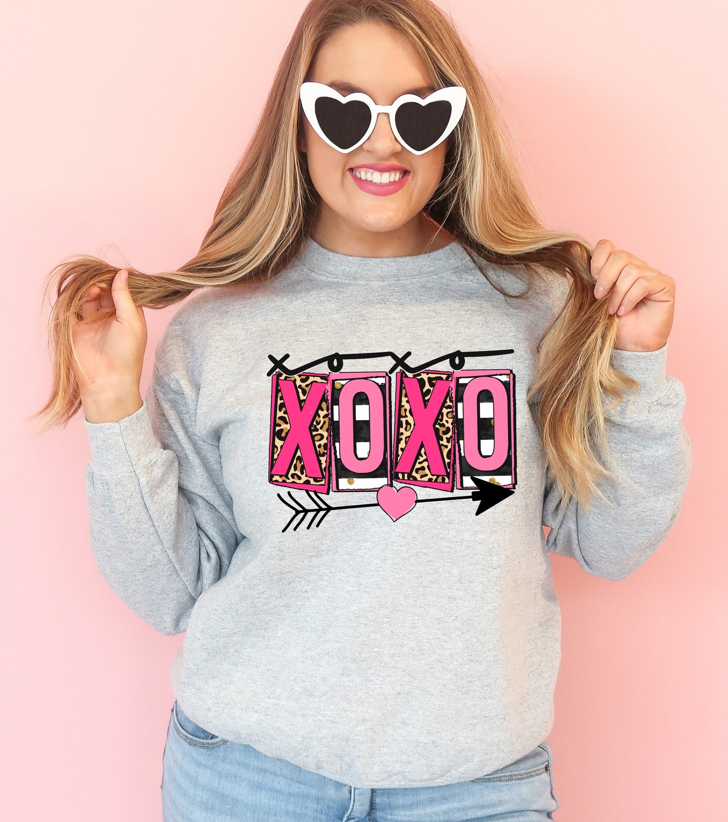 Xoxo leopard stripe with heart DTF *DREAM TRANSFER*