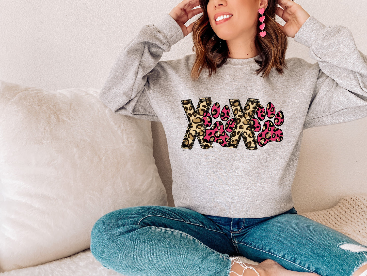 Xoxo paw leopard Valentine's Day DTF *Dream Transfer*