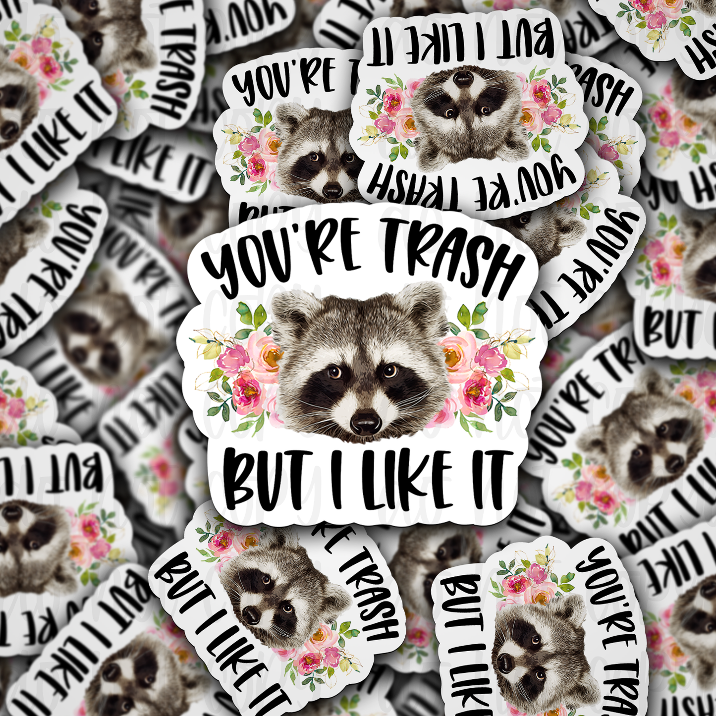 You're trash but I like it raccoon Die cut sticker 3-5 Business Day TAT