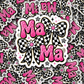 DS - 2677 Mama with checkered bows Die Cut sticker