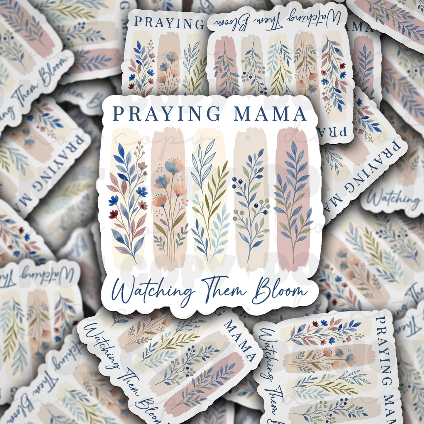 DS 2730 - Praying Mama watching them bloom Die Cut sticker