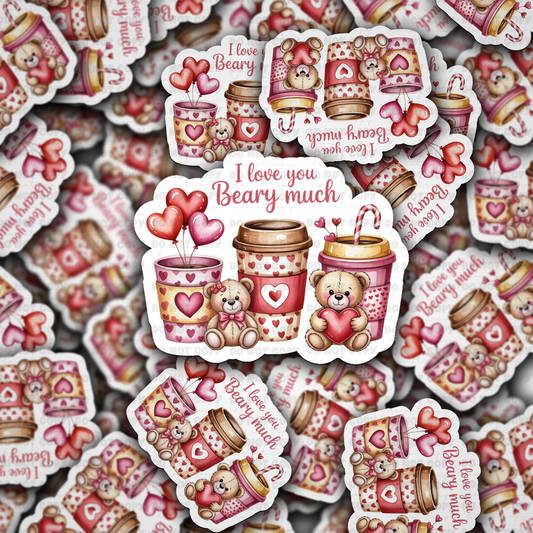 DS -2395 - I love you beary much Die Cut Sticker