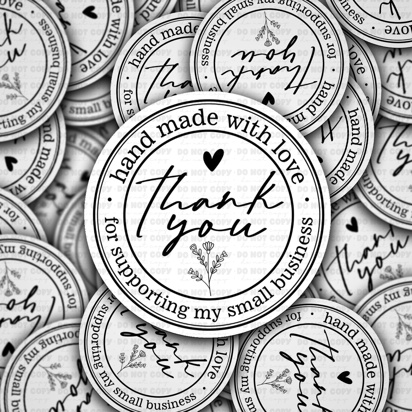 DS - 2421 Hand made with love thank you for supporting my small business Die Cut Sticker