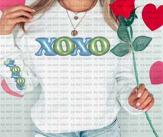 3071 3d xoxo blue green with Sleeve*DREAM TRANSFER* DTF
