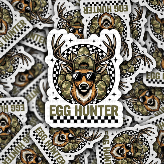 DS - 2661 Egg hunter deer Die Cut sticker