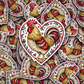 DS - 2543 Chicken with heart Die Cut Sticker