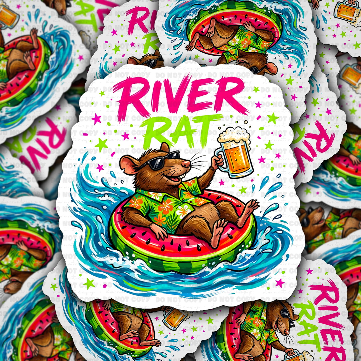 DS 3137 - River Rat Die Cut sticker