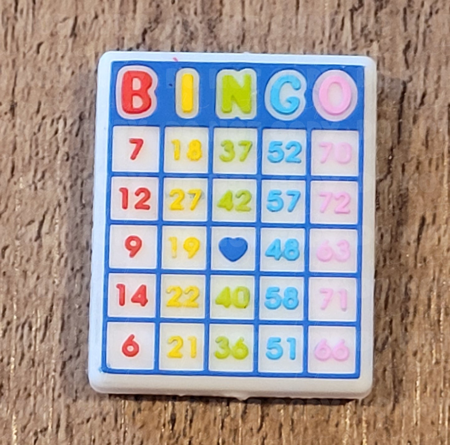 013FB Bingo Card Focal Bead