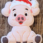 023FB Christmas pig Focal Bead