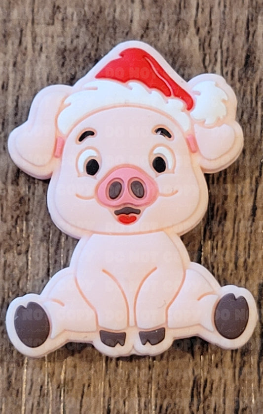 023FB Christmas pig Focal Bead