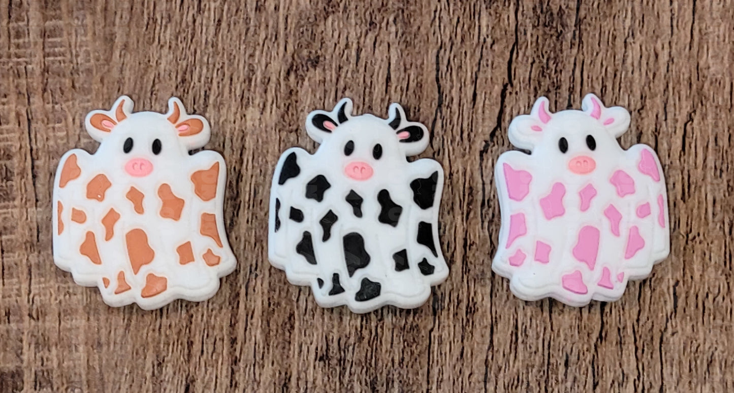 033FB Cow print ghost Focal Bead (choose color)