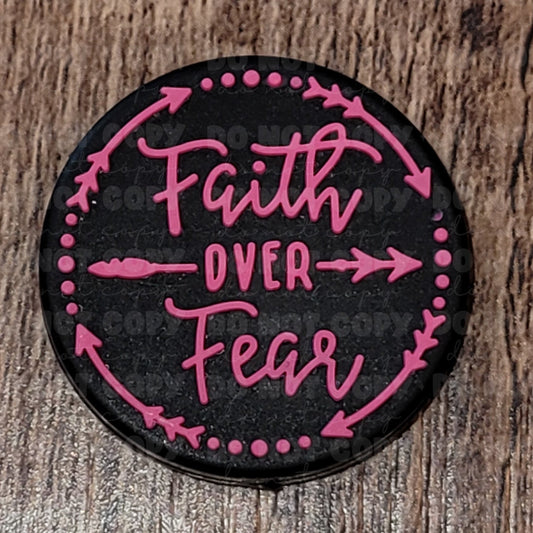 047FB Faith over fear pink Focal Bead