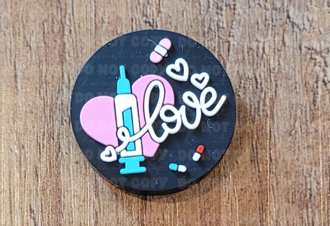 122FB Love doctor nurse syringe Valentine's Day Focal Bead