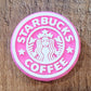 130FB Coffee Pink Circle Focal Bead