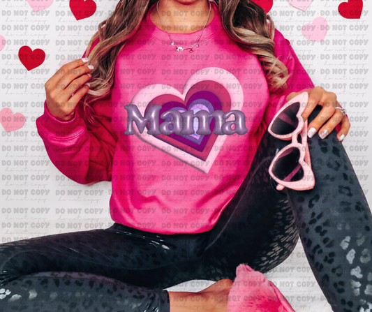 3074 mama pink heart *DREAM TRANSFER* DTF