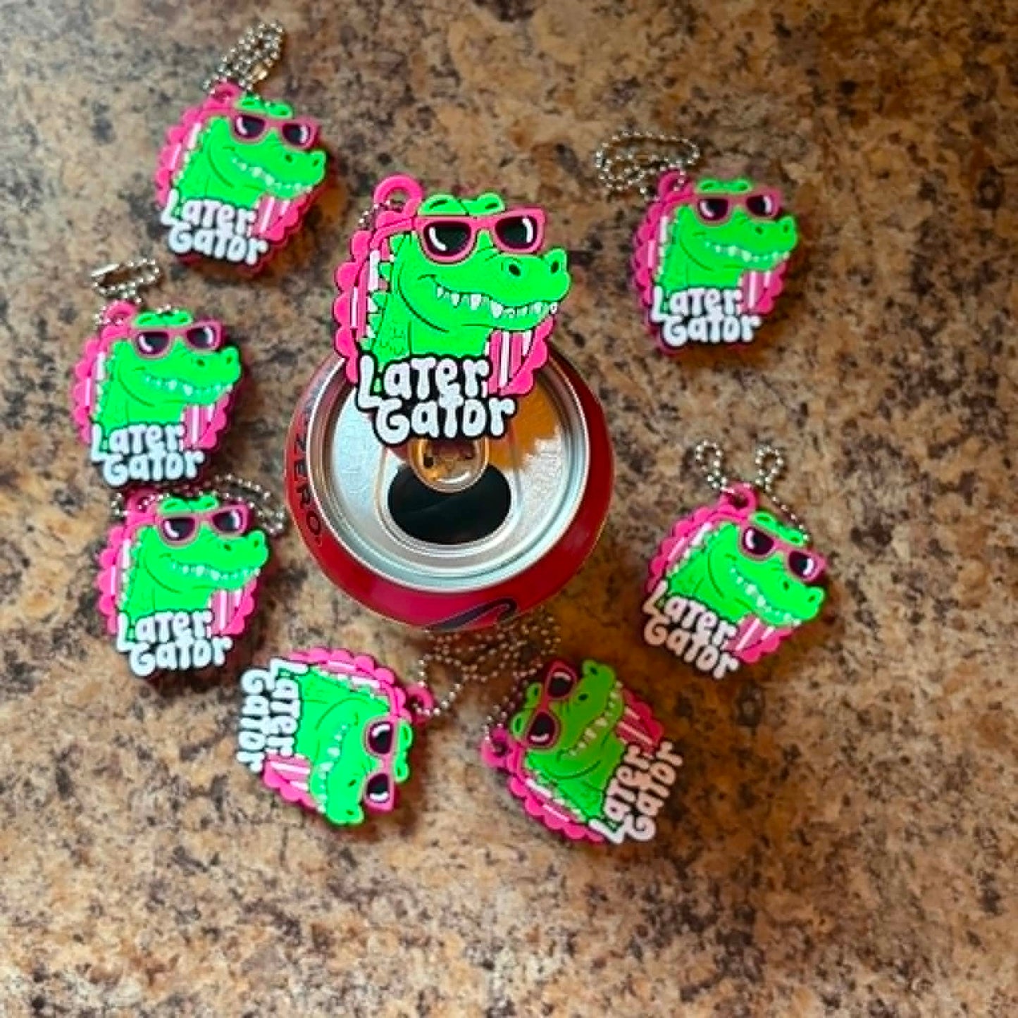 Later Gator soda can tab opener keychain