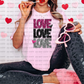 3075 Love stacked pink black silver*DREAM TRANSFER* DTF