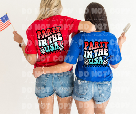 Party in the USA Skelly Hands Groovy  *DREAM TRANSFER* DTF
