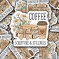 DS - 2665 Coffee scriptures and stillness Die Cut sticker