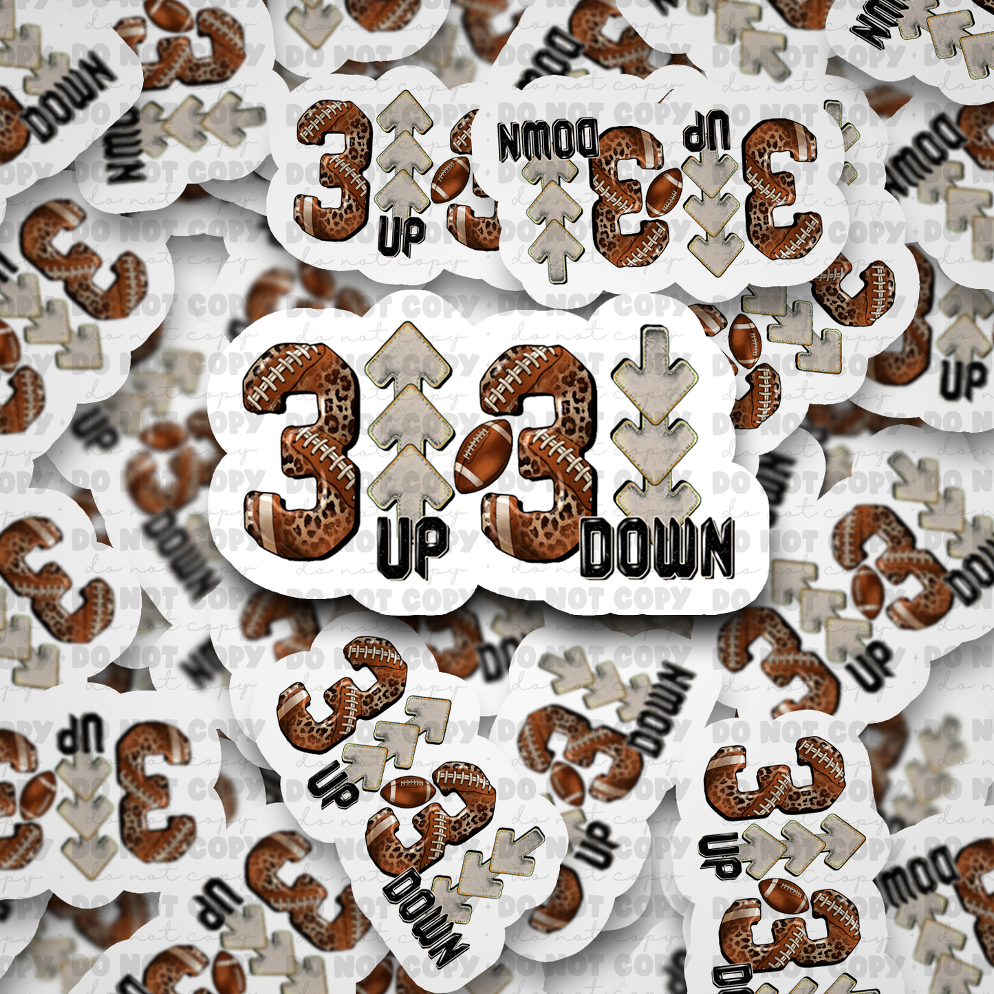 DC619 3 Up 3 Down  die cut sticker 3-5 Business Day TAT