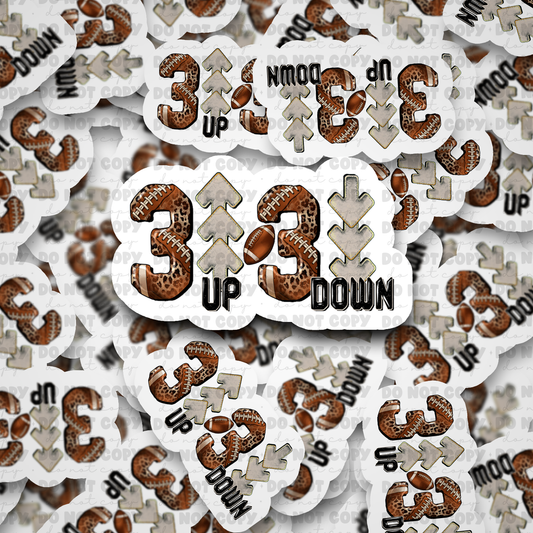 DC619 3 Up 3 Down  die cut sticker 3-5 Business Day TAT