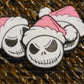 221 FB Pink hat skeleton Christmas Focal Bead