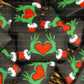 220 FB Green dude heart hands Christmas Focal Bead
