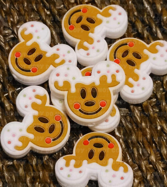 197 FB Christmas mouse boy gingerbread cookie Focal Bead