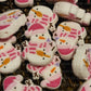 212 FB Snowman with pink and purple cup Christmas Focal Bead
